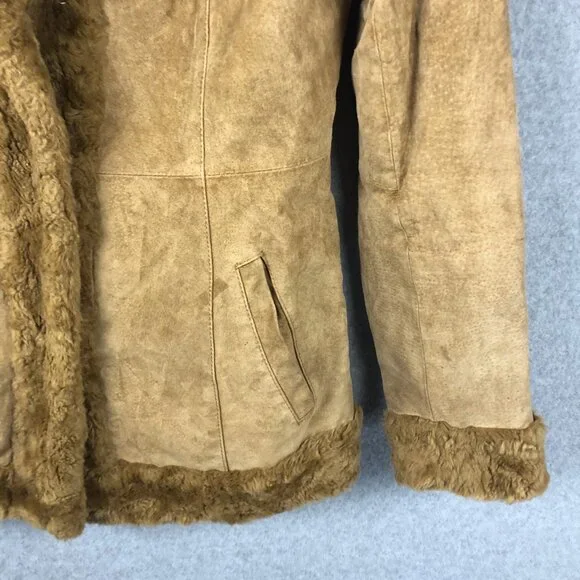 VINTAGE Y2K Xhilaration Suede Genuine Leather Faux Fur Penny Lane Medium
